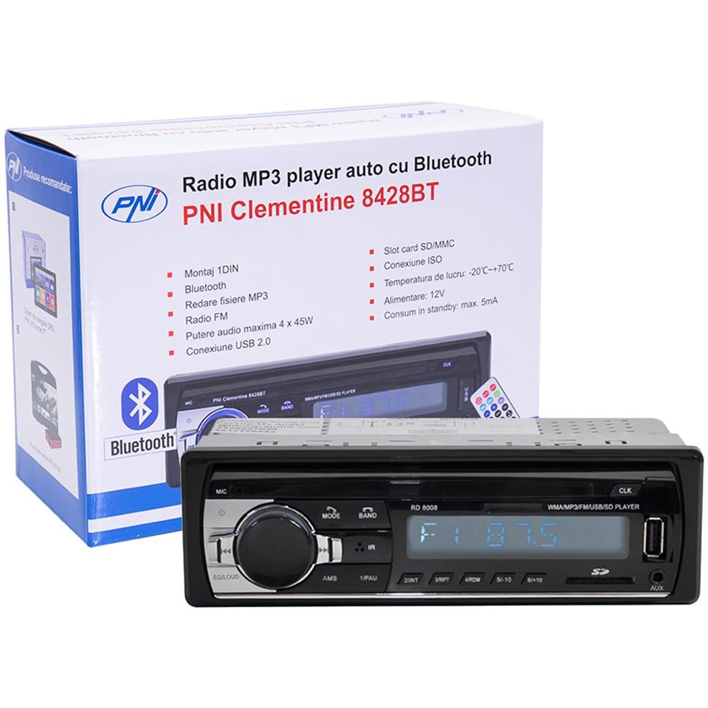 Lettore Mp3 Radio Clementine 8428bt 4x45w 1 Din Con Sd, Usb, Aux, Rca E Bluetooth - Foto 1