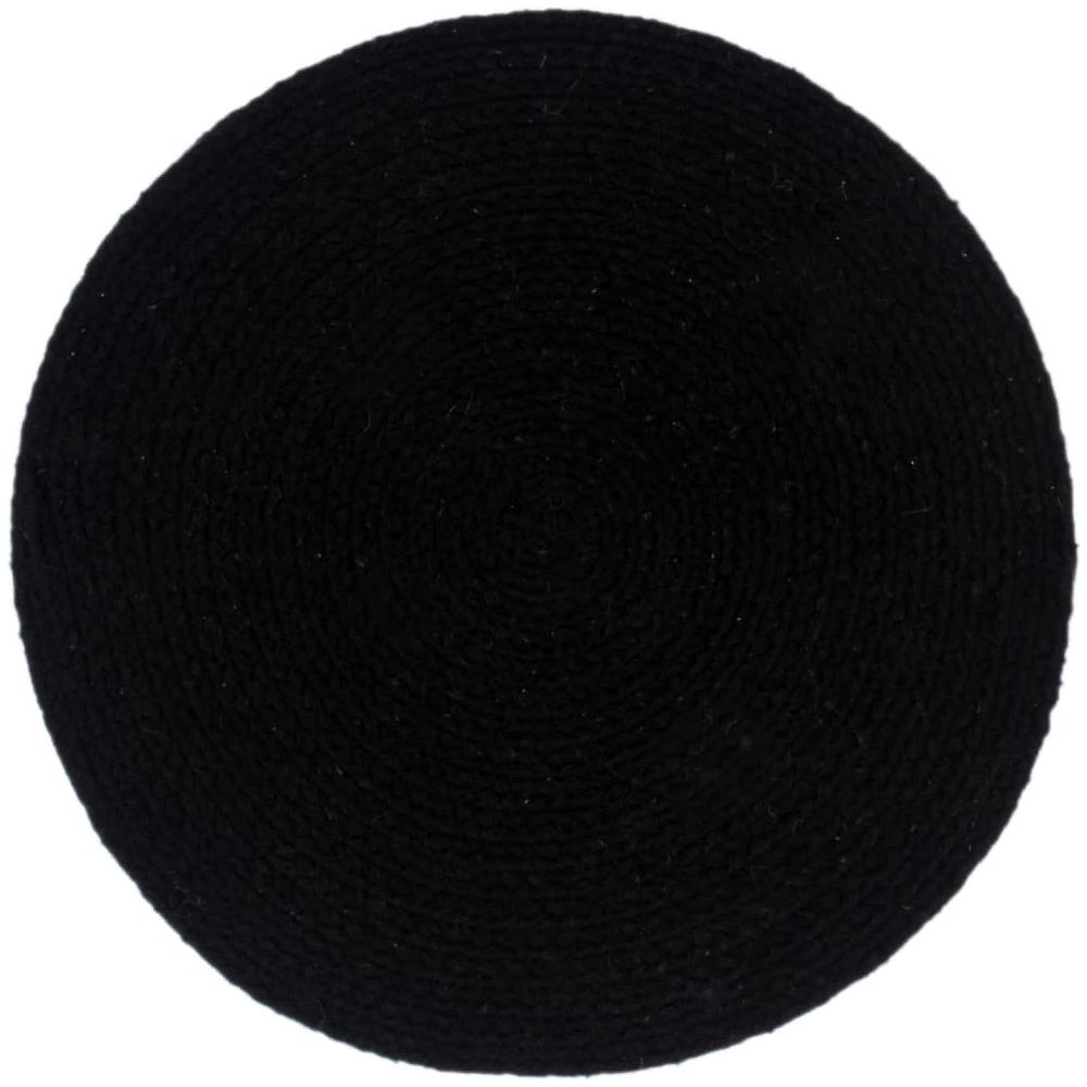 Tovagliette 6 Pz Nero Neutro 38 Cm Rotonde In Cotone - Foto 2