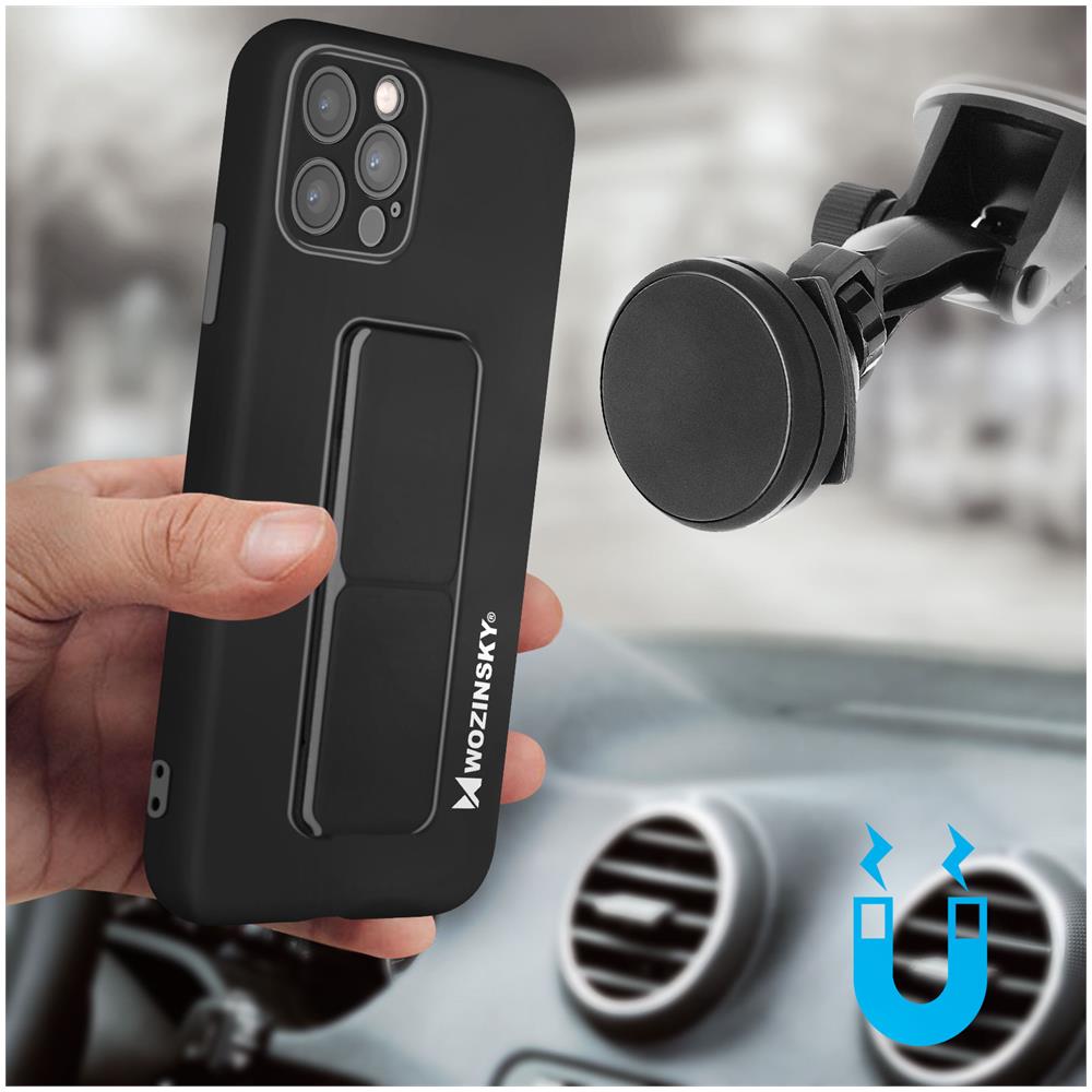 Cover Per Iphone 12 Pro Cavalletto Pieghevole Magnetico Nera - Foto 5