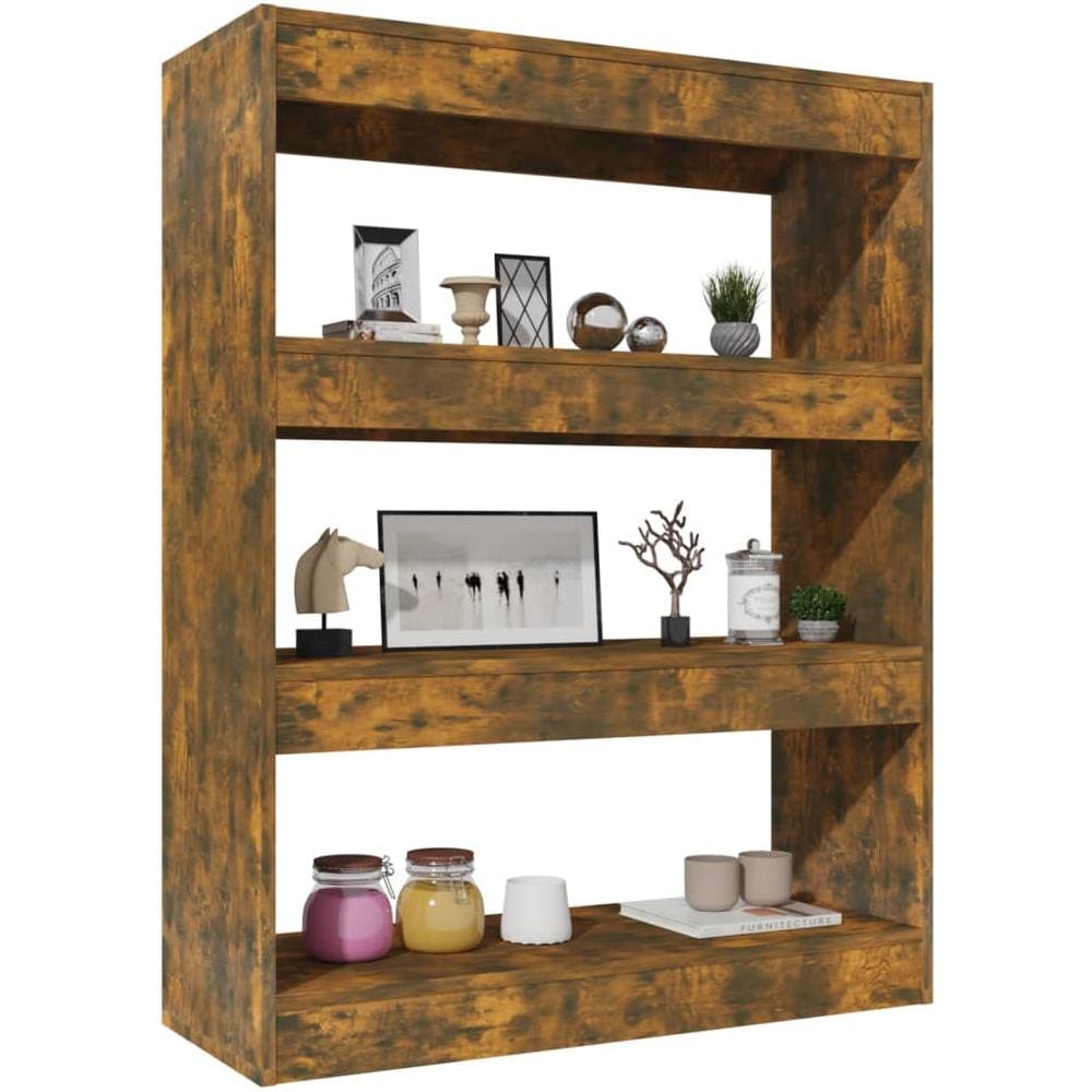 Libreria / divisorio Rovere Fumo 80x30x103 Cm Legno Multistrato - Foto 3