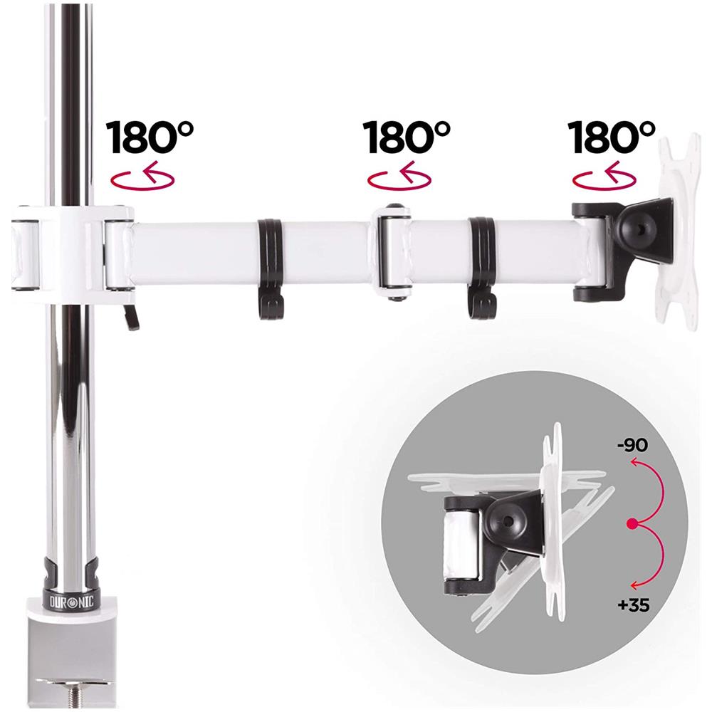 Supporto da Braccio per Doppio Monitor DM252 da 13-27" Inclinazione / Rotazione - Foto 2