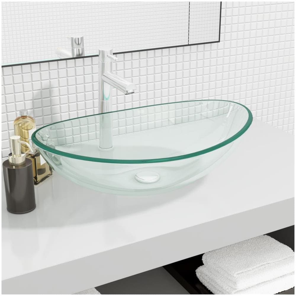 Lavandino In Vetro Temperato 54,5x35x15,5 Cm Trasparente - Foto 1