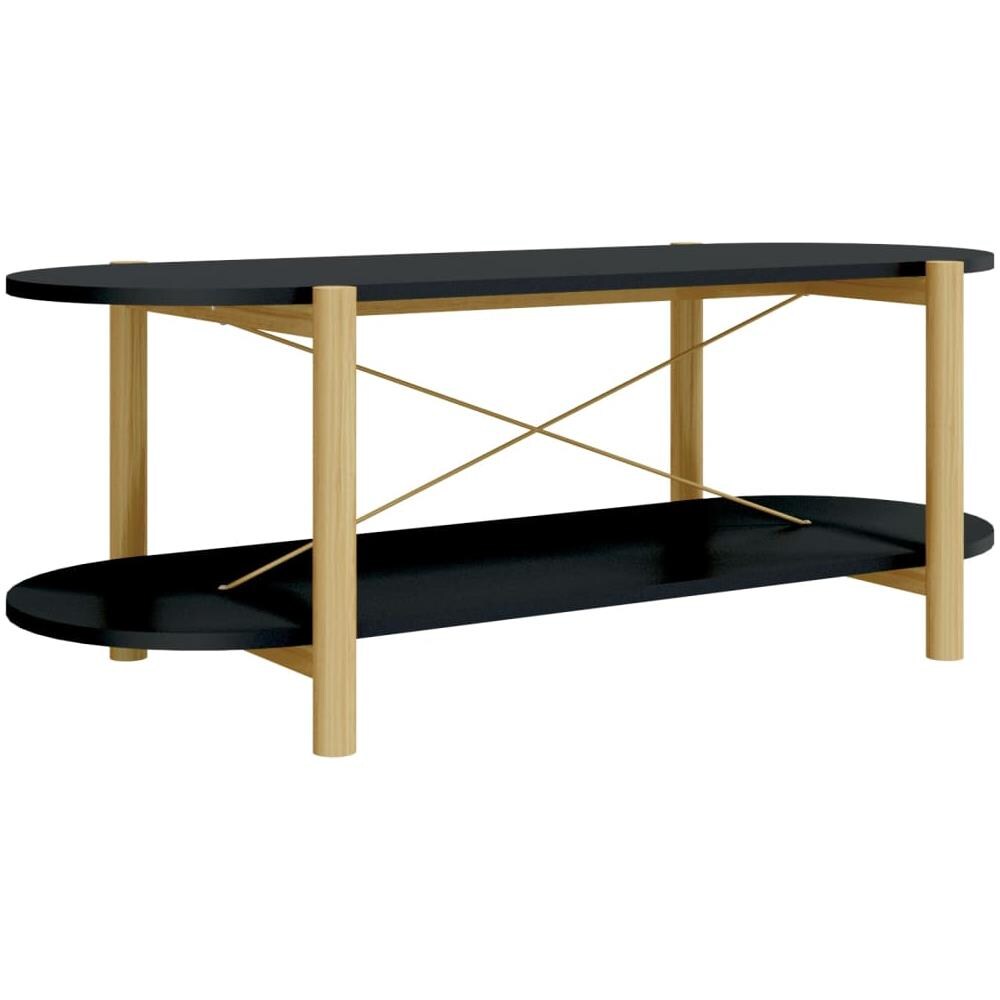 Tavolino Da Salotto Nero 110x48x40 Cm In Legno Multistrato - Foto 2