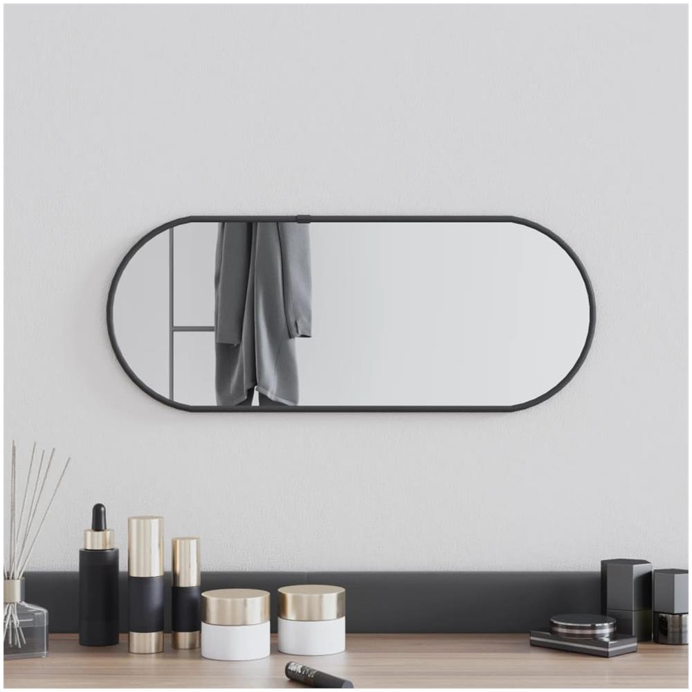 Specchio Da Parete Nero 50x20 Cm Ovale - Foto 1