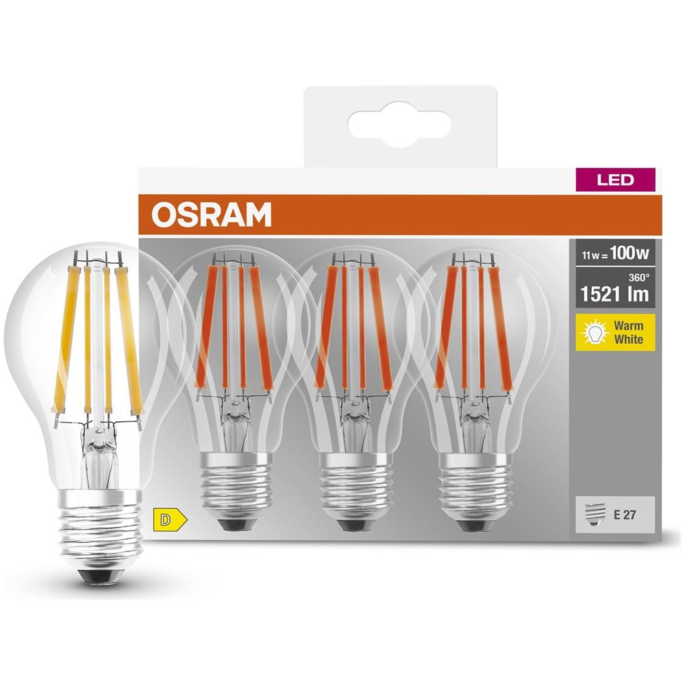 Lampada Led | Attacco: E27 | Warm White | 2700 K | 11 W | Sostituzione Per 100 W Incandescent Bulb | Chiaro | Led Base Classic A [classe Di Efficienza Energetica D] - Foto 2