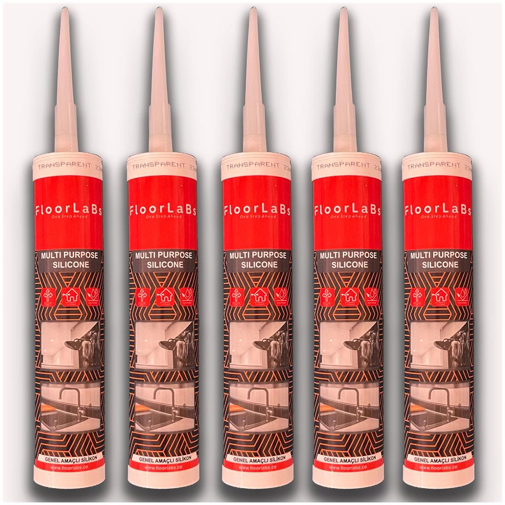 5 Boccette Da 280gr Di Silicone Trasparente Acetico Universale Multiuso Antimuffa Ad Elasticità Permanente - Foto 1