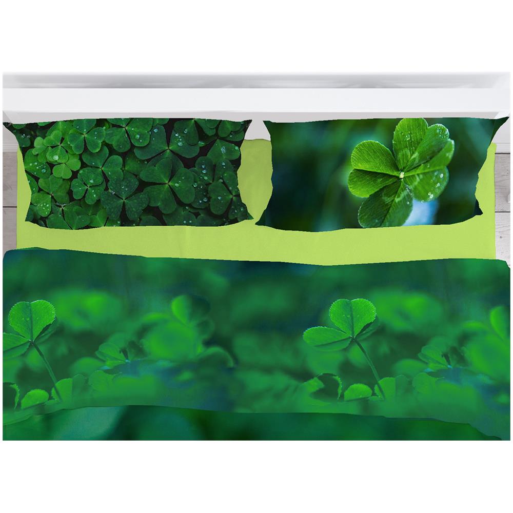 Sacco Copripiumino Federe Letto Matrimoniale Digitale Cotone Quadrifoglio - Foto 5