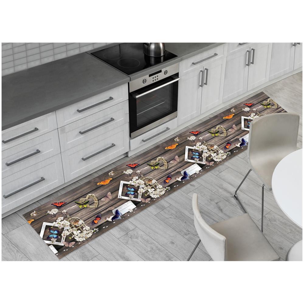 Tappeto Passatoia Cucina Antiscivolo Con Stampa Digitale Disegno Farfalle 324 50x50 Farfalle - Foto 1