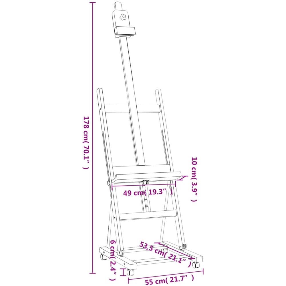 Cavalletto 55x53,5x178 Cm In Legno Massello Di Faggio - Foto 8