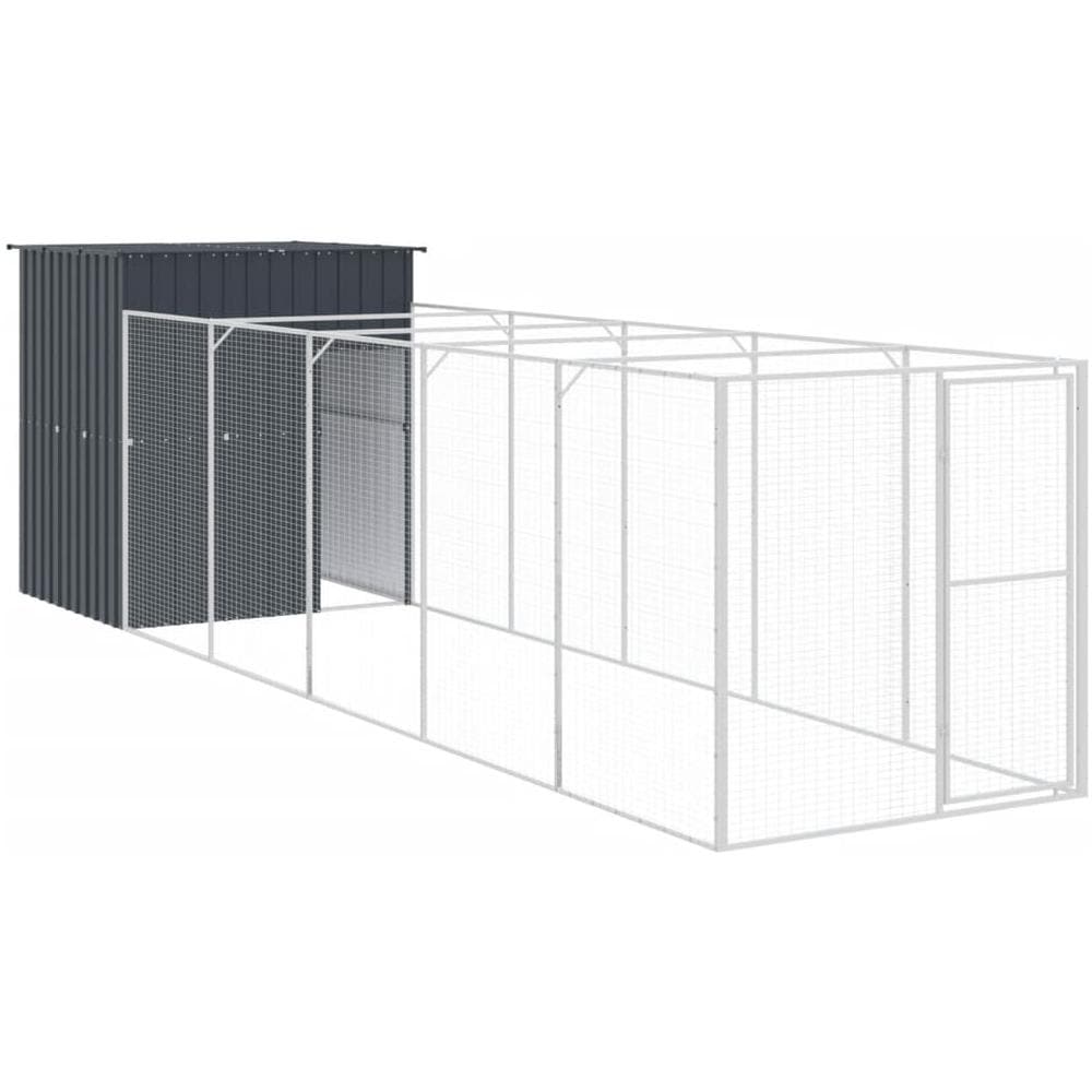 Casetta Cani Con Corsa Antracite 165x659x181 Cm Acciaio Zincato - Foto 2