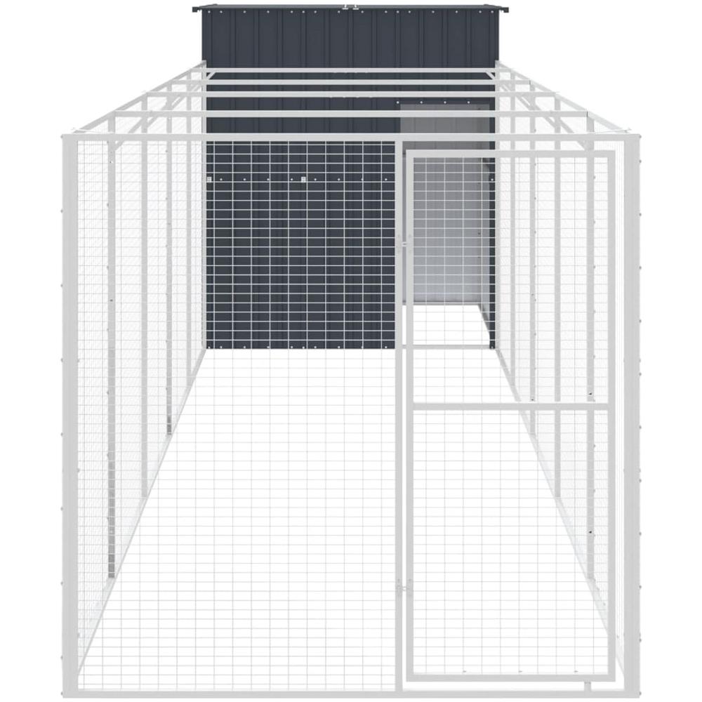 Casetta Cani Con Corsa Antracite 165x659x181 Cm Acciaio Zincato - Foto 3