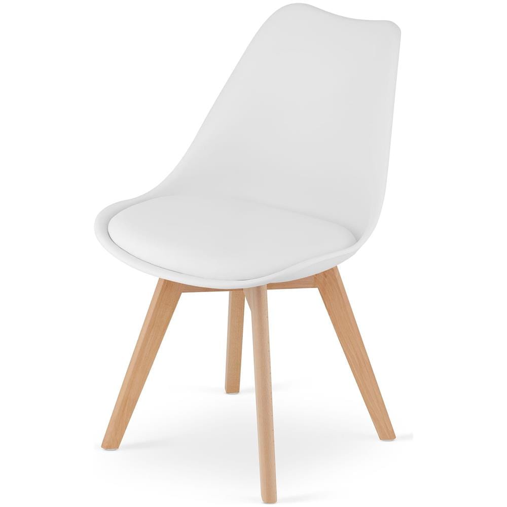Sedia RIKX bianca con cuscino e gambe in legno x1 - Foto 6