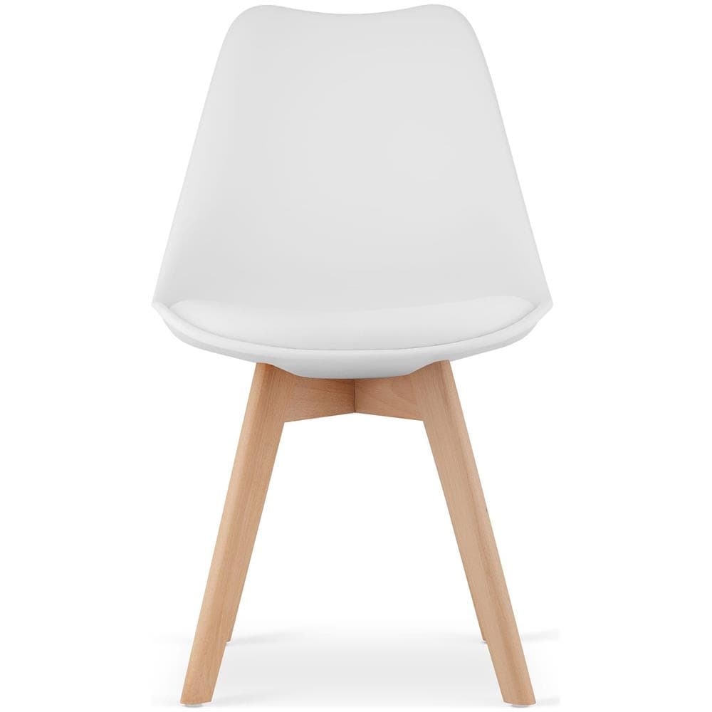 Sedia RIKX bianca con cuscino e gambe in legno x1 - Foto 2