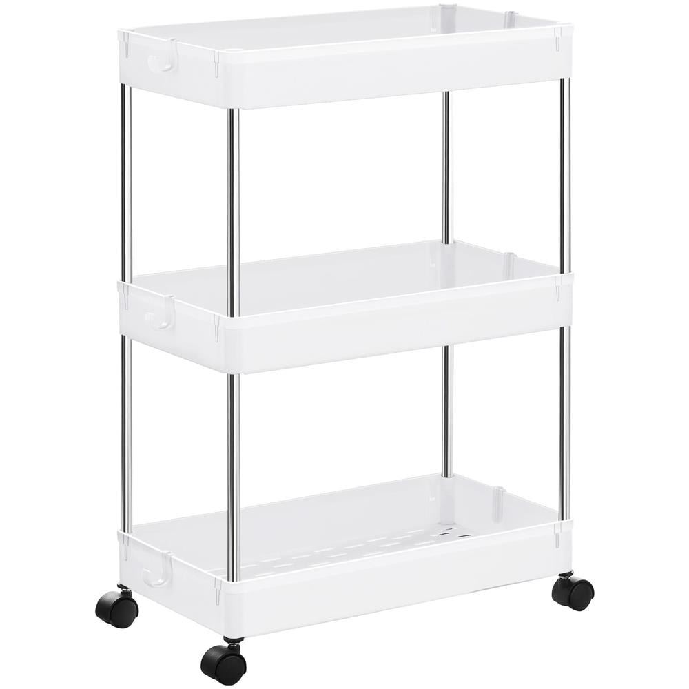 ARMADIO SU RUOTE CON 3 RIPIANI Mobile Storage Bianco - Foto 1