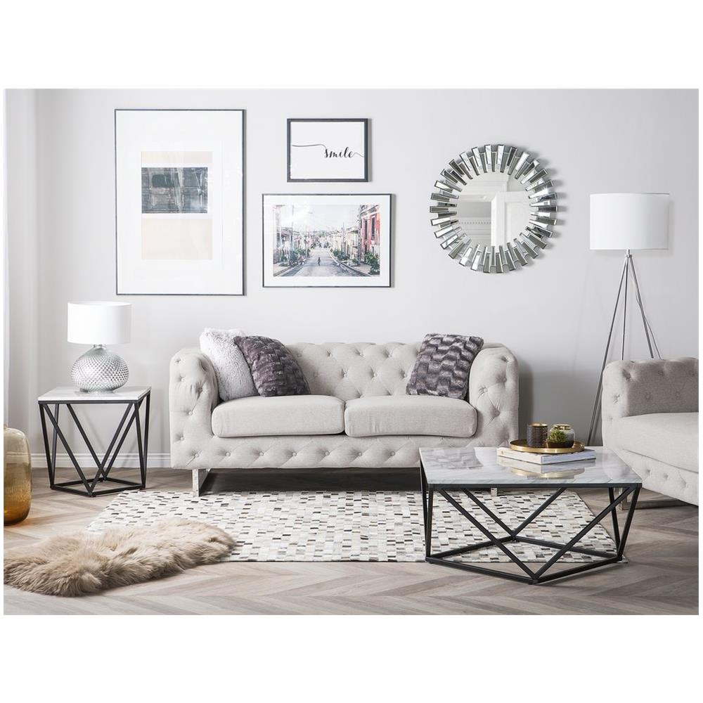 Divano A 2 Posti In Tessuto Beige Vissland - Foto 2