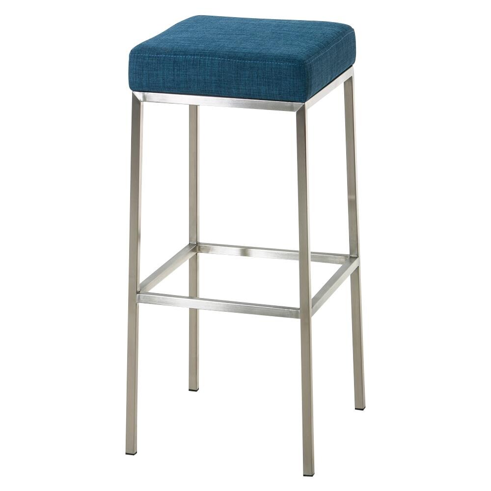 Sgabello in acciaio inox MONTREAL B85 con fodera in stoffa, con 4 gambe, fino a 7colori a scelta, altezza della seduta 80 cm blu Telaio in acciaio inox - Foto 1