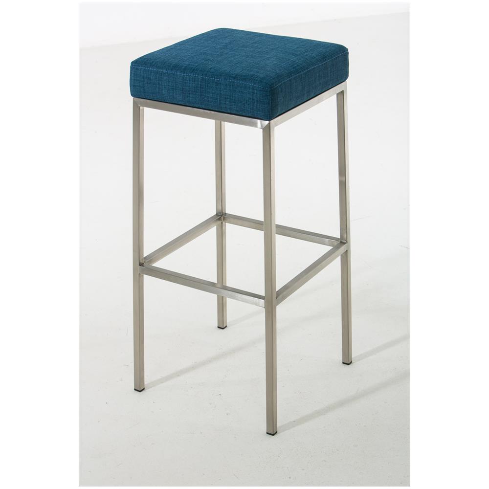 Sgabello in acciaio inox MONTREAL B85 con fodera in stoffa, con 4 gambe, fino a 7colori a scelta, altezza della seduta 80 cm blu Telaio in acciaio inox - Foto 2