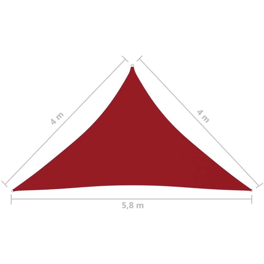 Parasole a Vela Oxford Triangolare 4x4x5,8 m Rosso - Foto 6