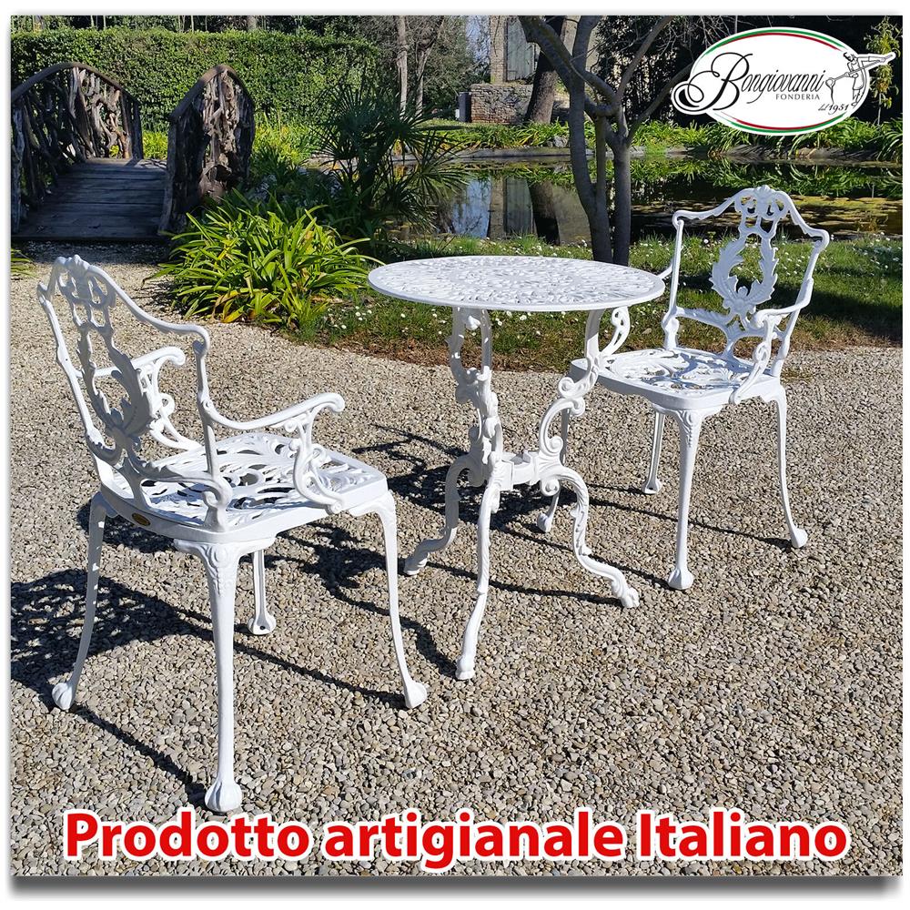 Tavolo In Alluminio Bianco Ral9010 Mod. liberty Diam. 600mm + 2 Poltrone Mod. laura - Foto 1