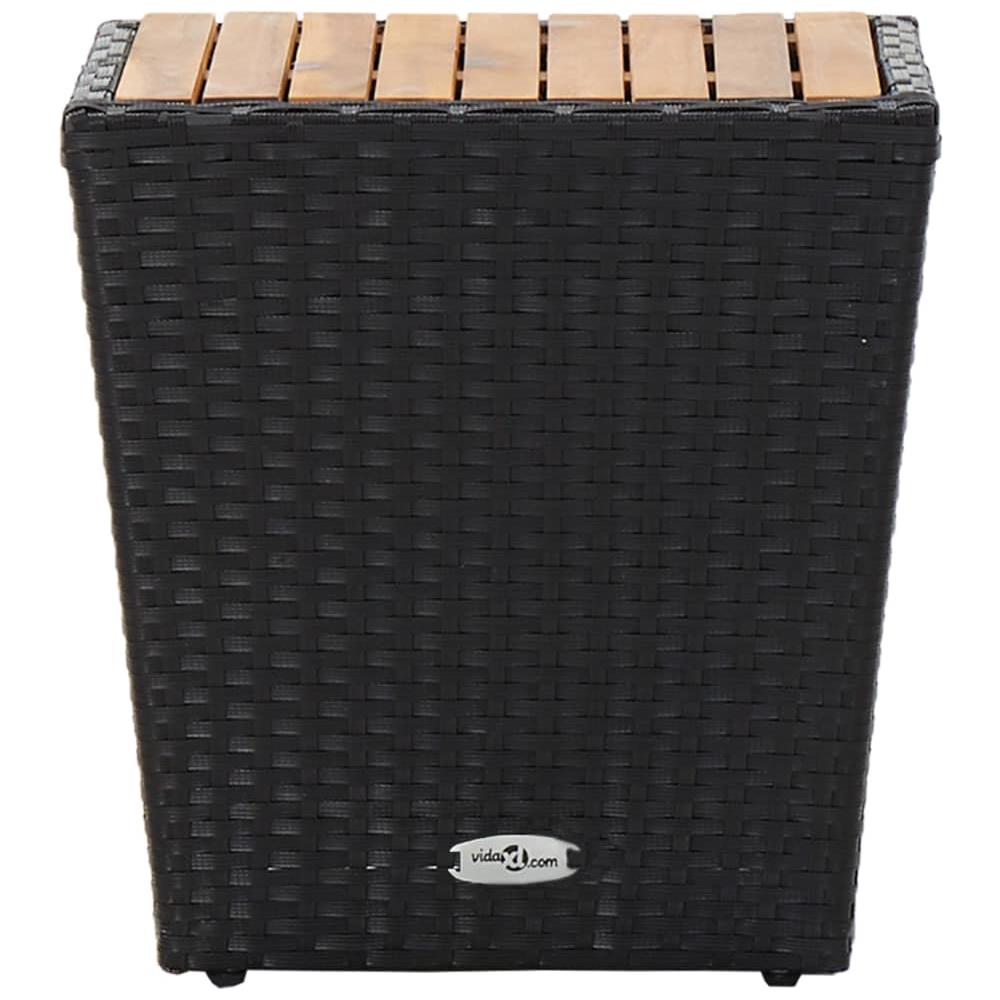 Set Da Bistrot Per Giardino 3 Pz In Polyrattan E Acacia Nero - Foto 8