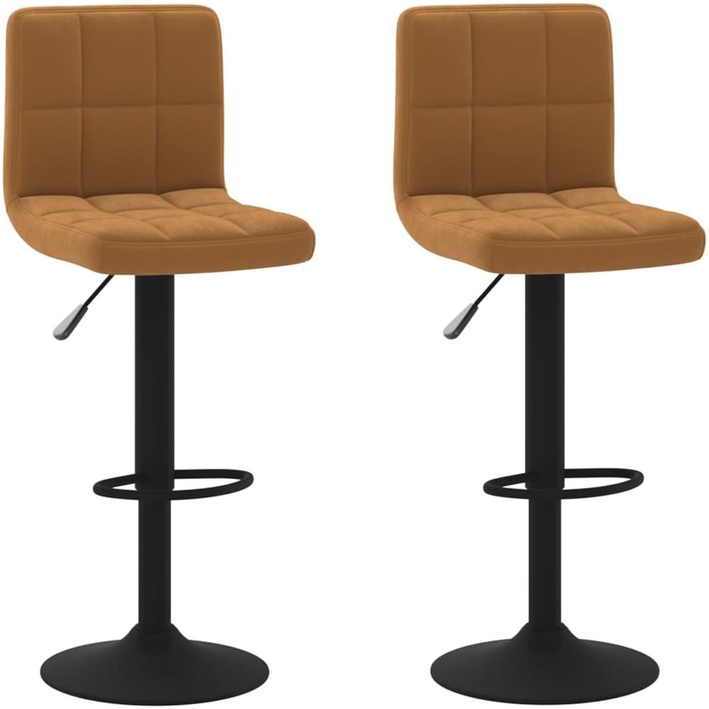 Sgabelli Da Bar 2 Pz Marroni In Velluto - Foto 1