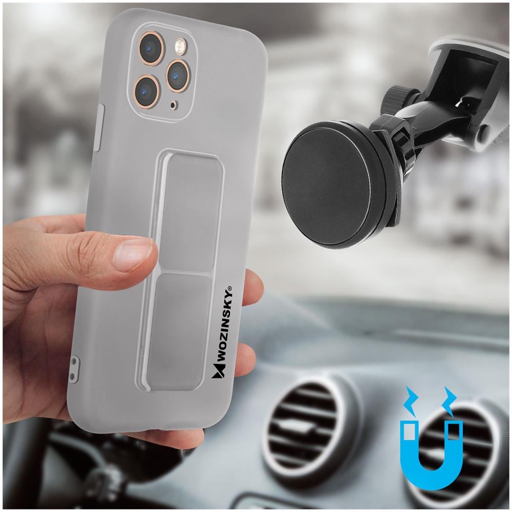 Cover Per Iphone 11 Pro Max Cavalletto Pieghevole Magnetico Wozinsky Grigia - Foto 2