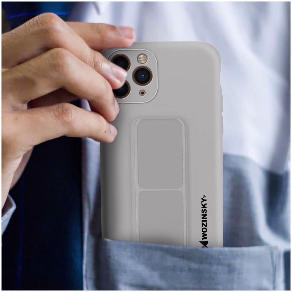 Cover Per Iphone 11 Pro Max Cavalletto Pieghevole Magnetico Wozinsky Grigia - Foto 5