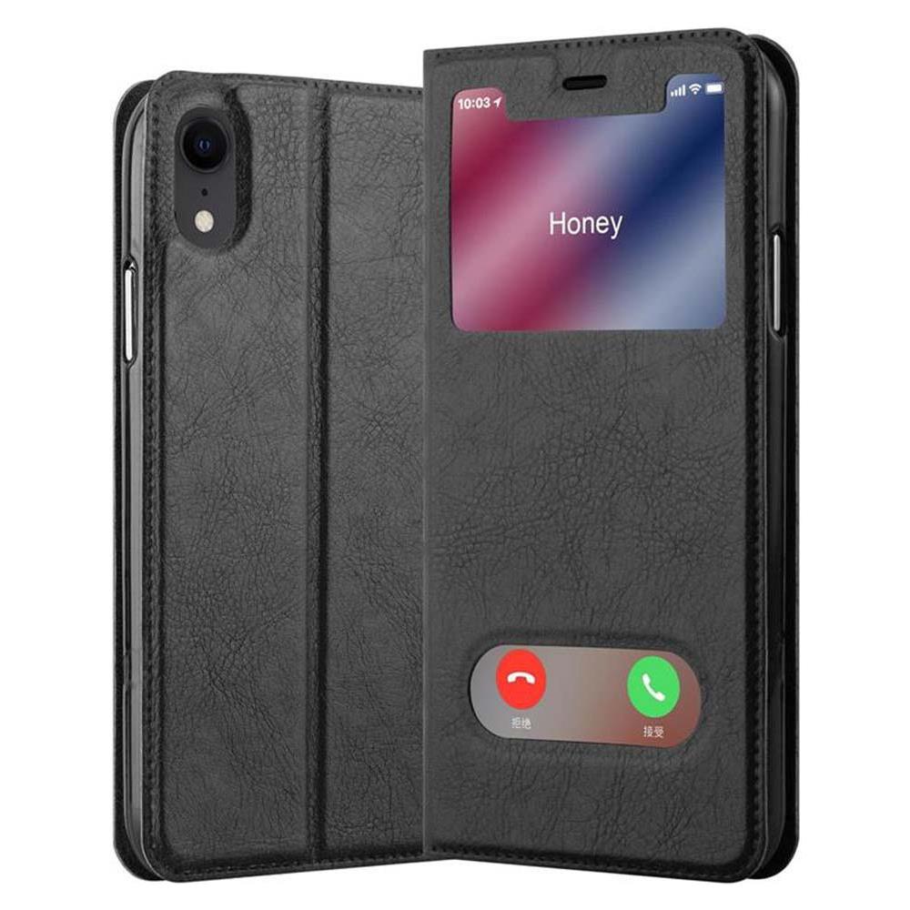 Custodia Compatibile Con Apple Iphone Xr In Nero Cometa - Coperchio Protettivo Con Chiusura Magnetica, Funzione Stand E 2 Finestre Di Visualizzazione - Foto 1
