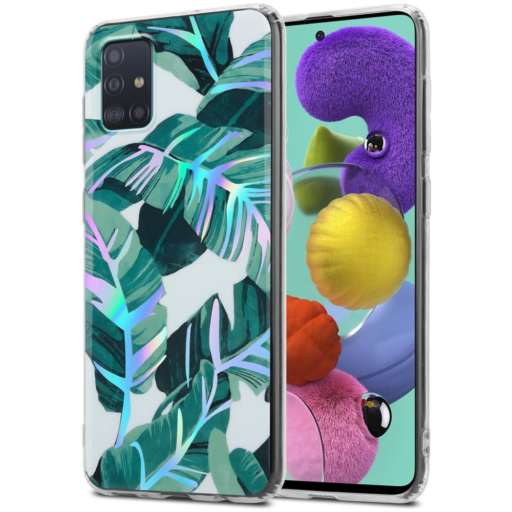 Custodia Compatibile Con Samsung Galaxy A51 4g / M40s Con Foglie Di Banana - Coperchio Protettivo In Silicone Tpu Con Motivo Floreale - Foto 1