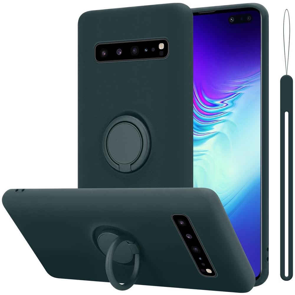 Custodia Compatibile Con Samsung Galaxy S10 5g In Liquid Verde - Coperchio Protettivo In Silicone Tpu Flessibile Con Anello - Foto 1