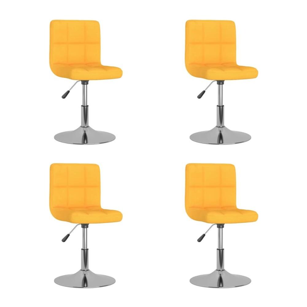 Sedie Da Pranzo Girevoli 4 Pz Gialle In Tessuto - Foto 1