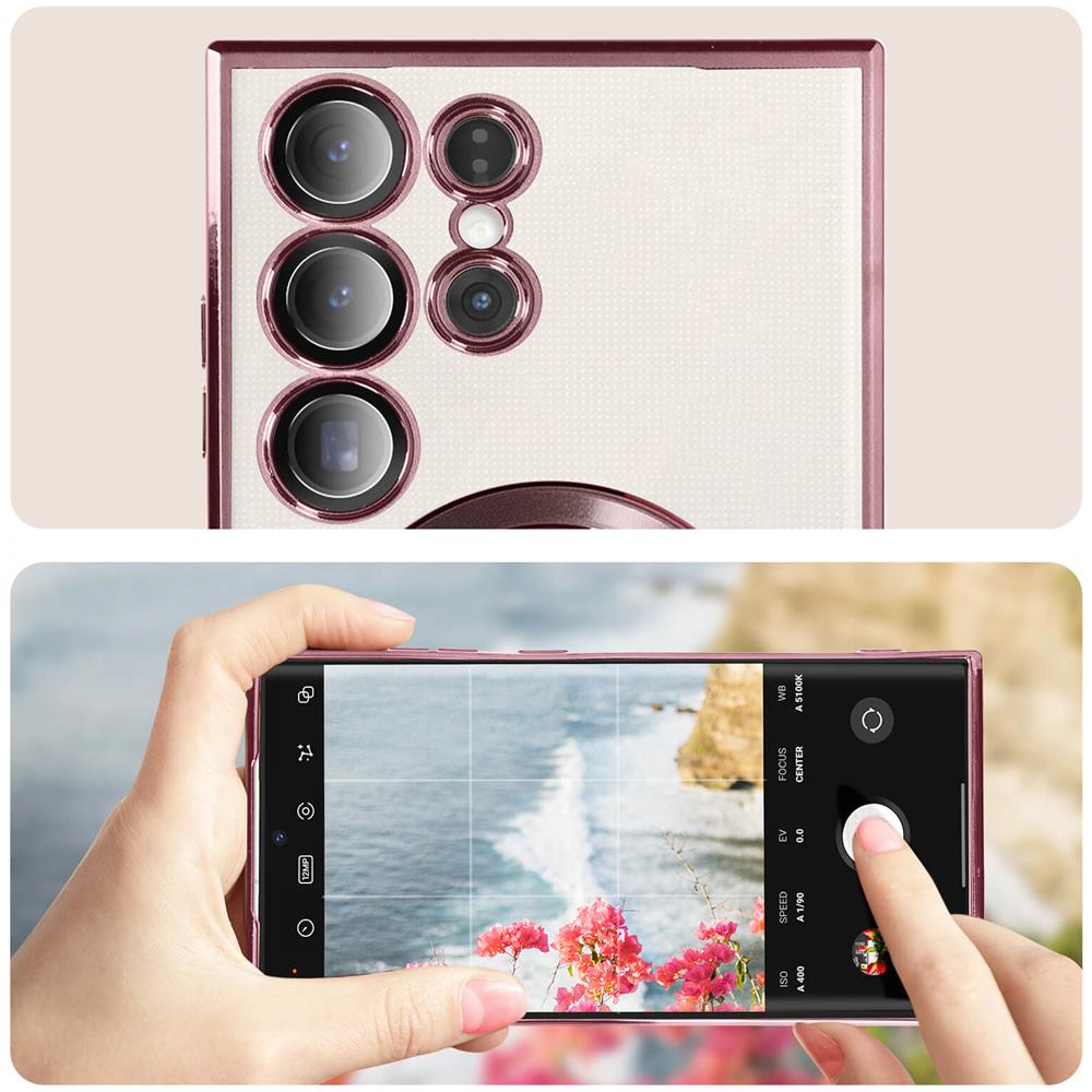 Cover Magsafe Per Samsung S23 Ultra Con Protezione Fotocamera Trasparente /rosa - Foto 5