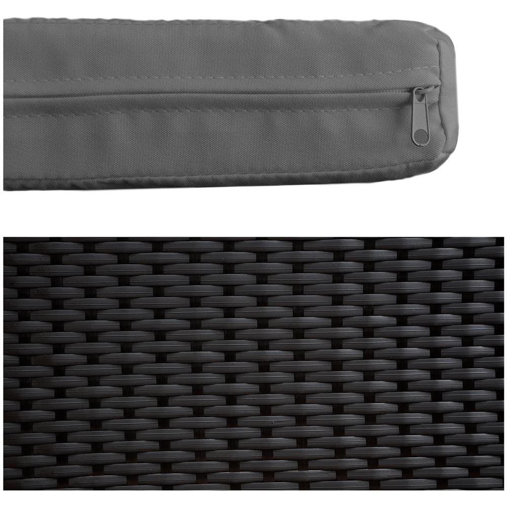 Set Di Mobili Da Giardino Corfou In Resina Nera Intrecciata 4 Posti - Cuscini Grigi - Foto 2