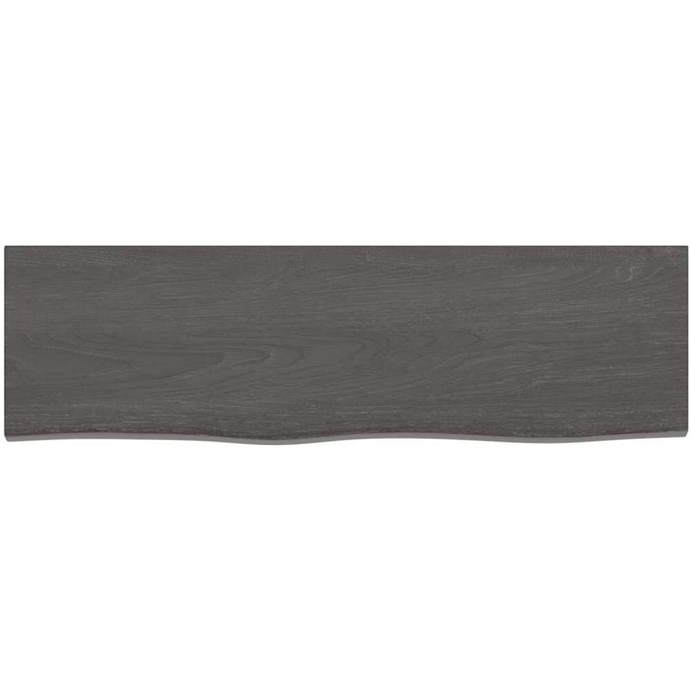 Ripiano Marrone Scuro 100x30x (2-4) cm Massello Rovere Trattato - Foto 2