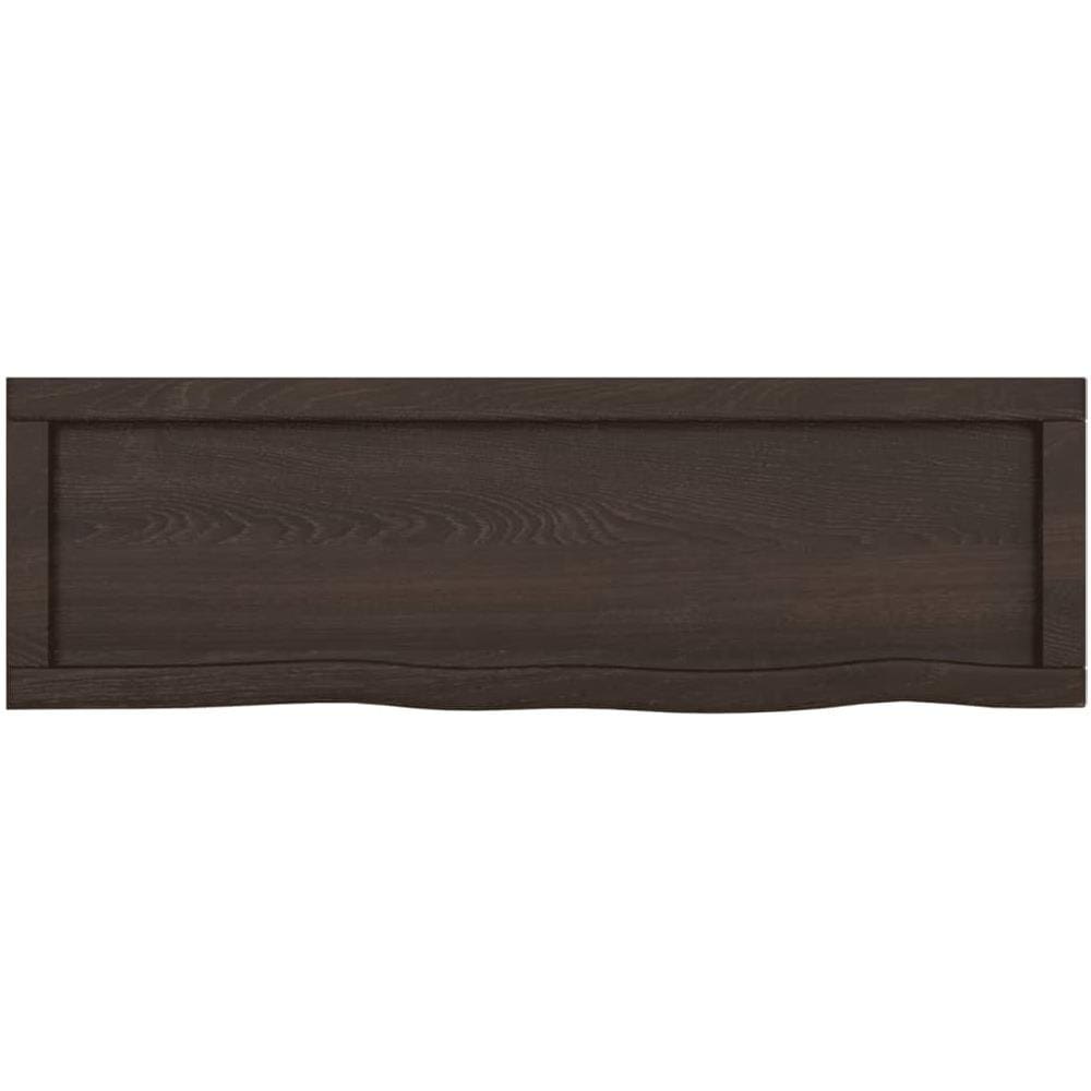 Ripiano Marrone Scuro 100x30x (2-4) cm Massello Rovere Trattato - Foto 5