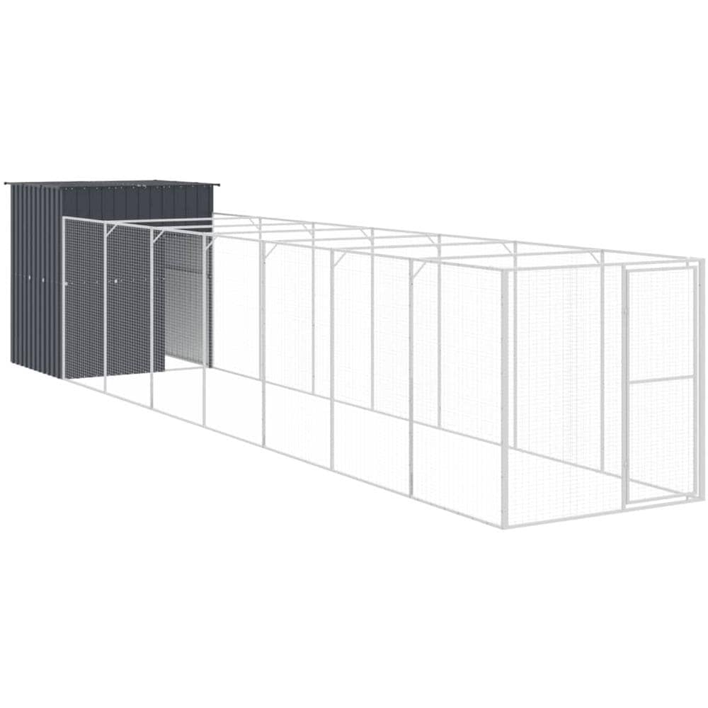 Casetta Cani con Corsa Antracite 165x863x181 cm Acciaio Zincato - Foto 2