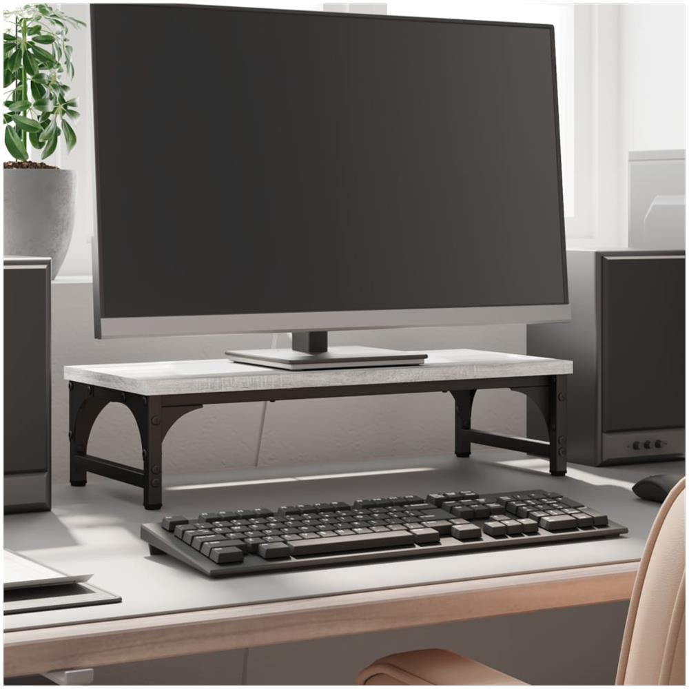 Supporto Per Monitor Grigio Sonoma 55x23x14cm Legno Multistrato - Foto 1