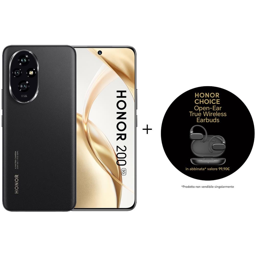 200 5G 512GB 12GB Ram Display 6.7" Doppia SIM Android 14 USB tipo-C 5200 mAh Black + Earbuds Choice (Bundle) - Foto 1