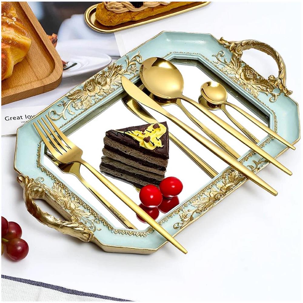 Servizio 24 Posate Oro Lucido per Natale Decorazioni da Tavola Cucina Natalizie - Foto 2