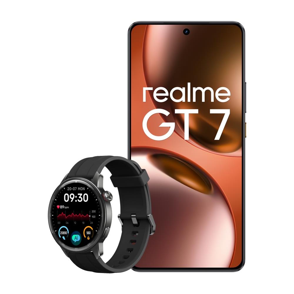 GT 7 5G 512GB 12GB Ram Display 6.78" Amoled 120Hz Main Camera 50MP Dual Sim USB Type-C Android 15 Dimensity 9400e 7000mAh IceSense Black + Watch S2 Black (Bundle) - Foto 1
