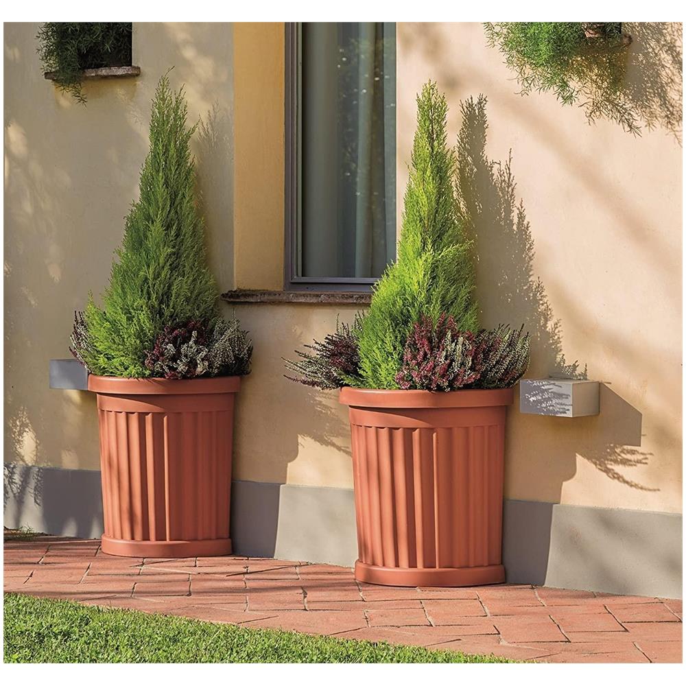 Vaso Roma Con Sottovaso Colore Terracotta - Foto 4