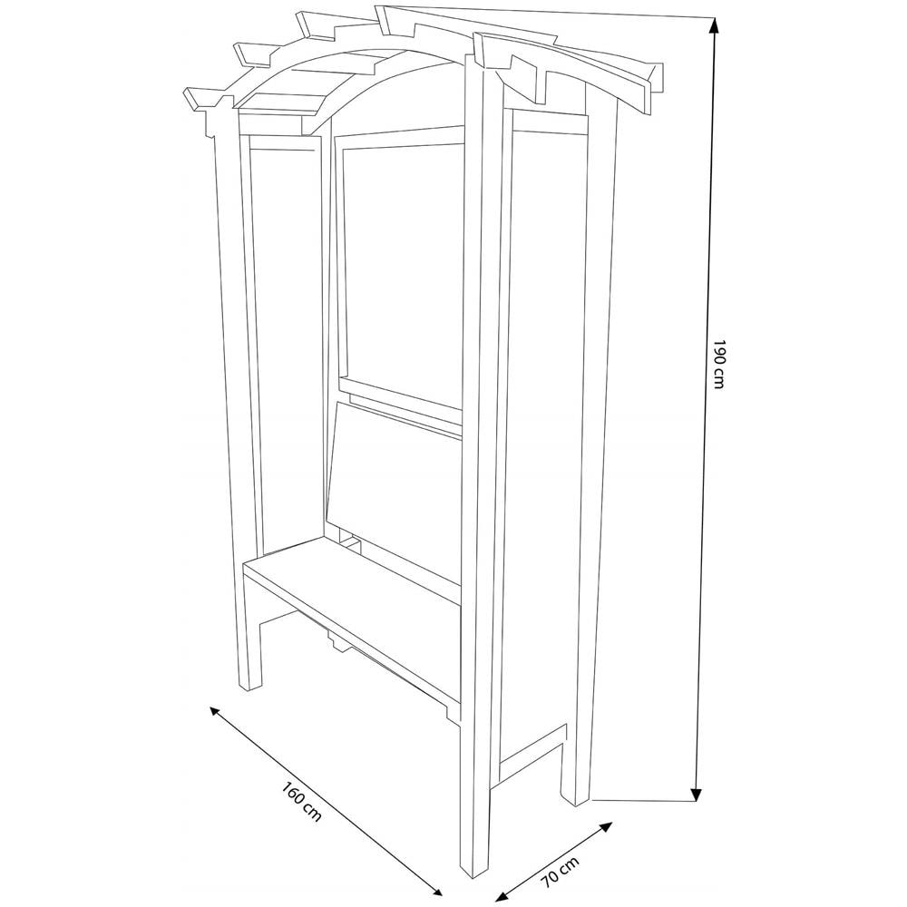 Pergola Ad Arco Con Panca Da Giardino In Legno Di Pino Impregnato In Autoclavex190h - Foto 2