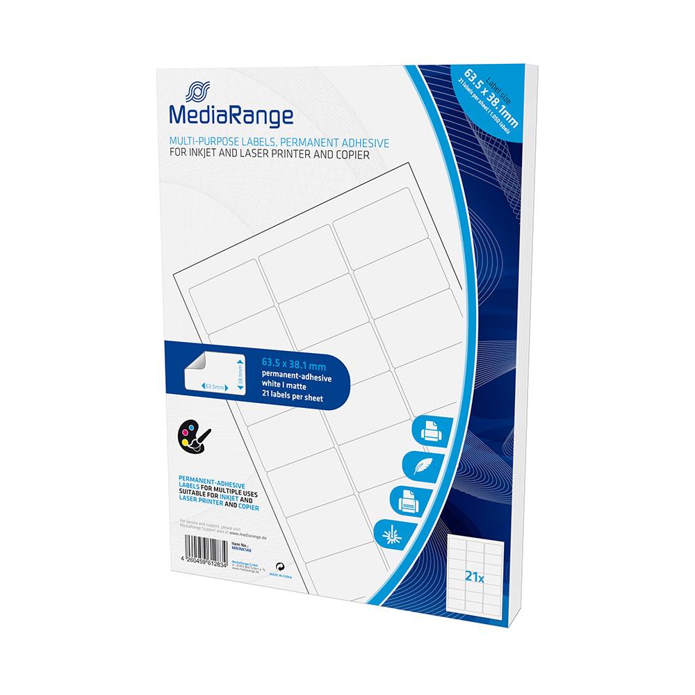 Etichette Multiuso Adesive 63.5x38.1 Mm, Bianco, Confezione 1050 Pezzi - Mrink148 - Foto 1