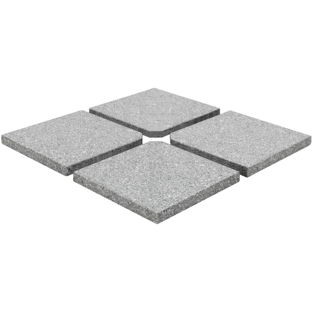 Piastre Per Parasole 4 Pz In Granito Quadrato 100 Kg Grigio - Foto 2
