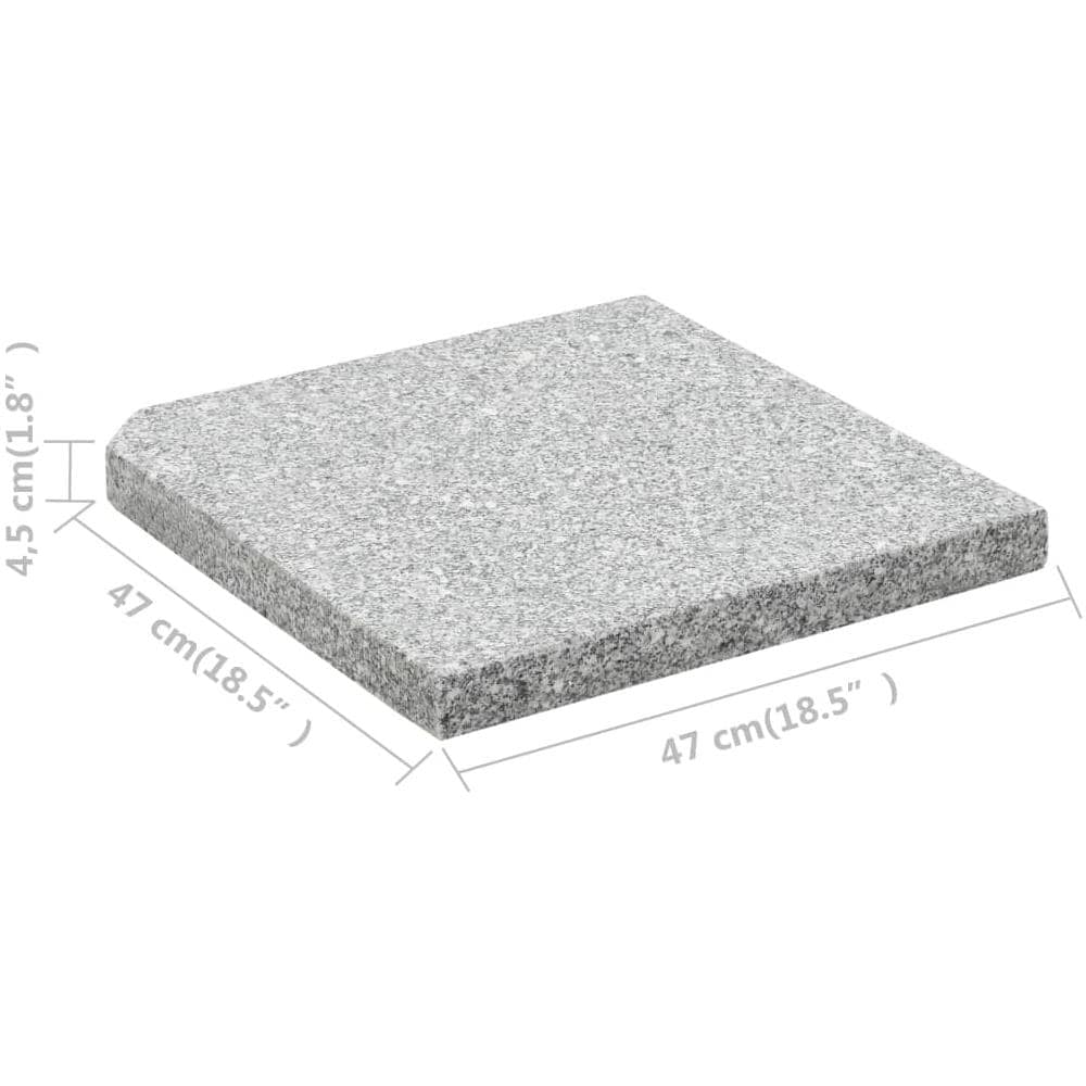 Piastre Per Parasole 4 Pz In Granito Quadrato 100 Kg Grigio - Foto 8