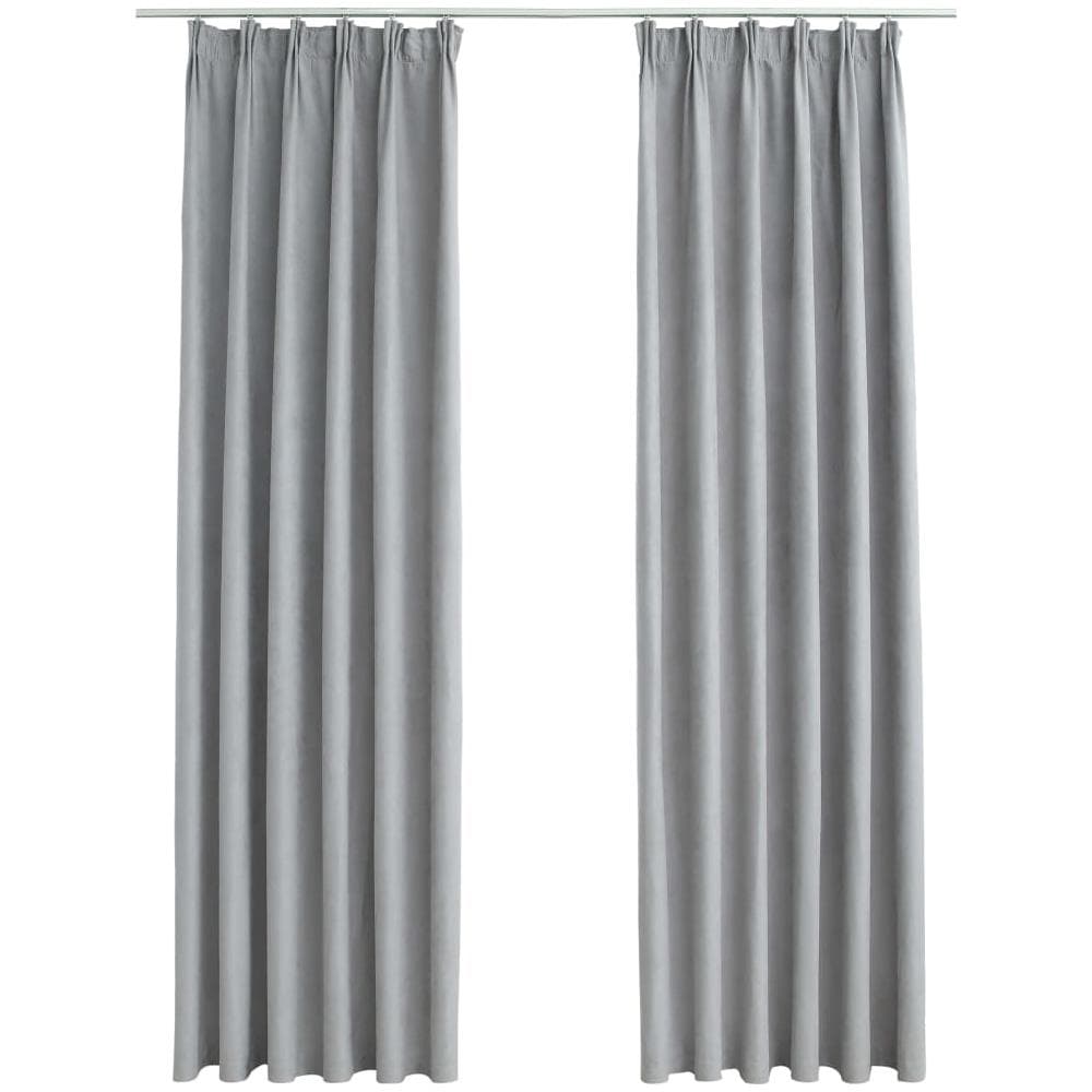 Tende Oscuranti Con Ganci 2 Pz Grigie 140x225 Cm - Foto 2