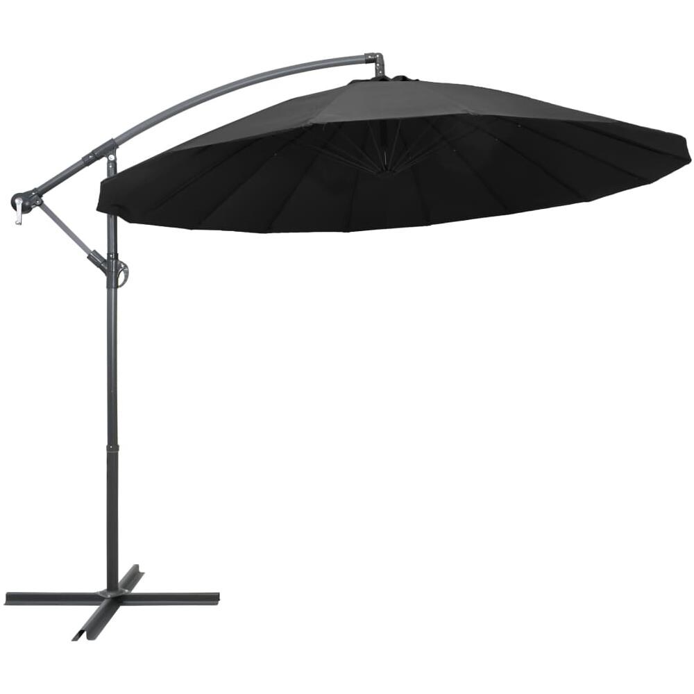 Grande ombrellone a sbalzo con manovella girevole a 360° per la protezione solare di patio e balcone, beige | Leroy Merlin