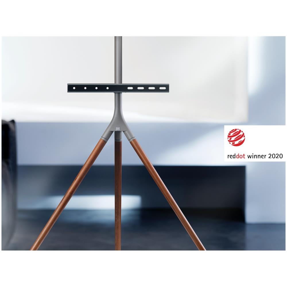 One For All WM 7471 165,1 cm (65") Banco a rotelle per monitor portatili a schermo piatto Nero, Grigio, Legno - Foto 2