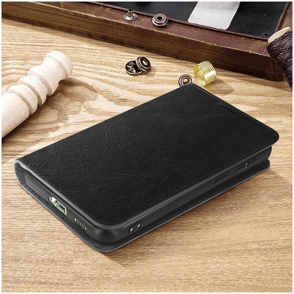 Custodia Per Galaxy S21 Fe In Vera Pelle Con Portafoglio Nera - Foto 2