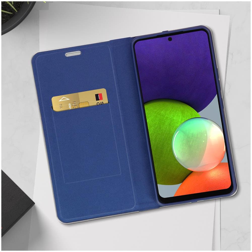 Custodia Samsung Galaxy A53 5g Portacarte Luna Book Carbon Blu - Foto 5